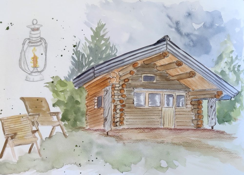 Aquarelle du chalet